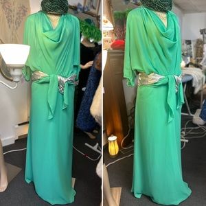 Drop Waist Goddess Vintage Gown, Layered Maxi  Dress, The Gilberts for Tally